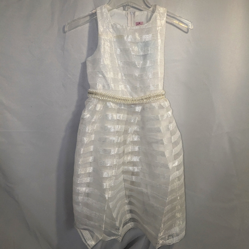New Elegant Girl Kids Dress with Rhinestone And Pearls Details New Size 12